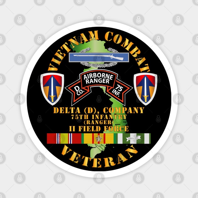 Vietnam Combat Vet - D Co 75th Infantry (Ranger) - II Field Force SSI Magnet by twix123844